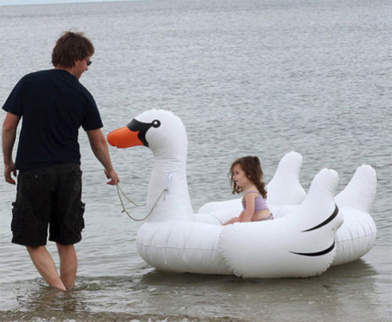 Large Inflatable Kids Swan Float Summer Lake Lounge Raft Rideable Water Toy For Swimming Pool Fun - 10