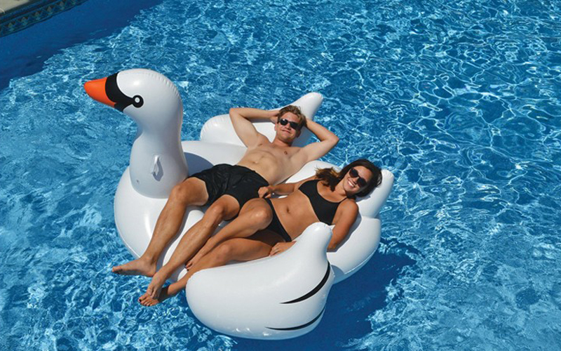 Large Inflatable Kids Swan Float Summer Lake Lounge Raft Rideable Water Toy For Swimming Pool Fun - 4