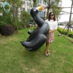 1 5m Adult Child Water Fun Inflatable White Black Swan Pool Float Ride On Toy Swimming Air Raft Flotador Piscina - 3