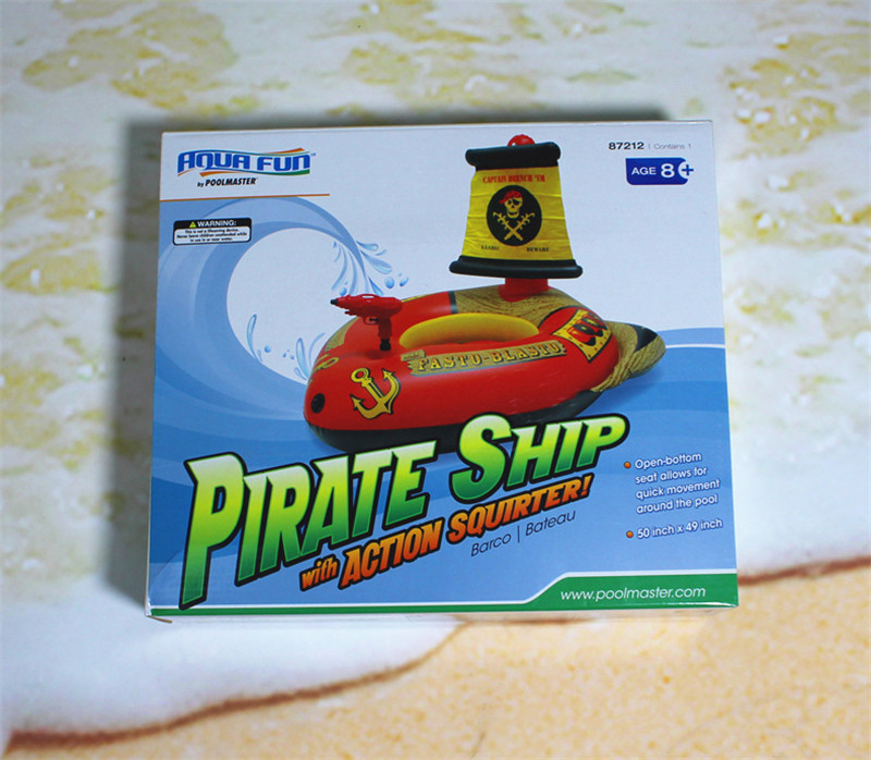 Pirate Ship Inflatable Pool Float With Water Adult Swimming Circle Childrens Party Toy Air Mattress Rubber Ring - 11