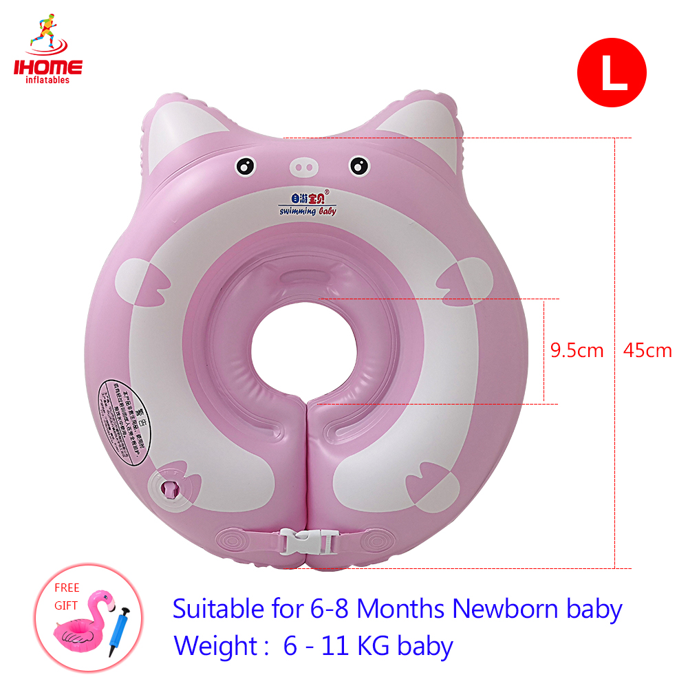 Newborn Baby Inflatable Swimming Ring Float 08 Months Cartoon Pig Design Infant Pool Buoy Bath Accessories - 3