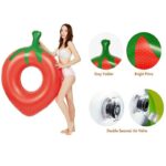 Inflatable Swimming Ring Adults Strawberry Circle Toys Party Water Mattress Beach Bed Pool Floating Island Boia Piscina - 5