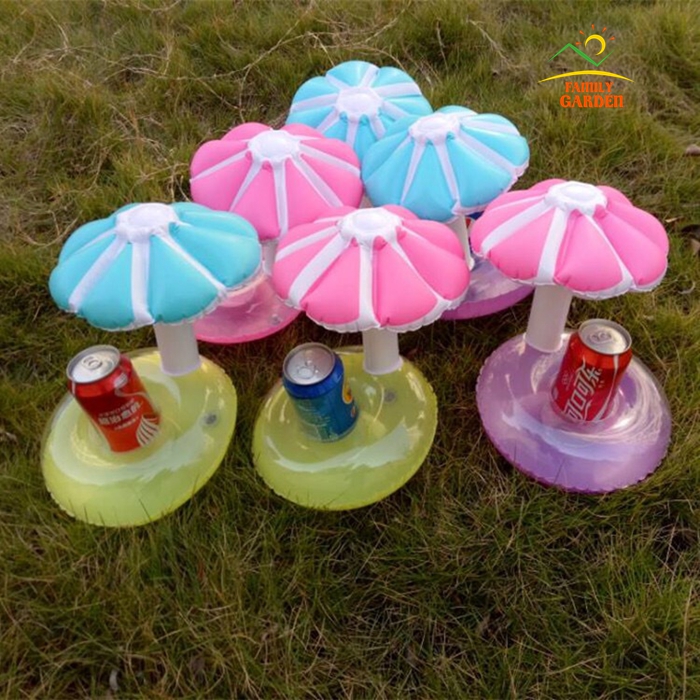 Inflatable Pool Float Drink Holders Swan Donut Duck Football Flamingo Heart Cloud Mushroom Designs - 2