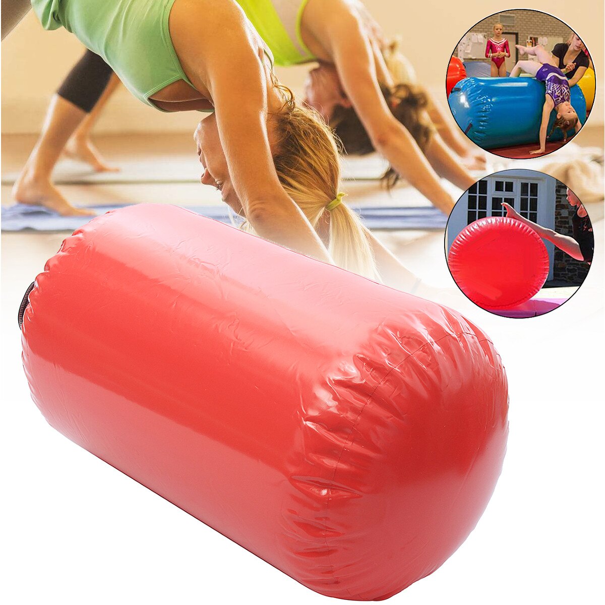 4 Type 7 Color Inflatable Airtrack Home Roller Small Gymnastics Mat Cylinder Gym Training - 4