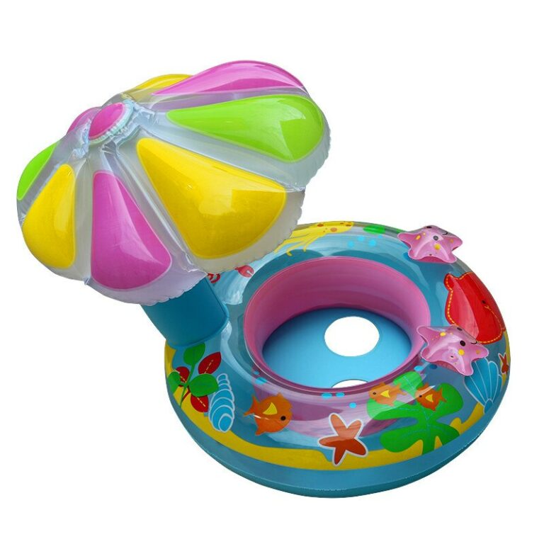 Baby Inflatable Swim Seat Kids Mushroom Ring Pool Float With Umbrella