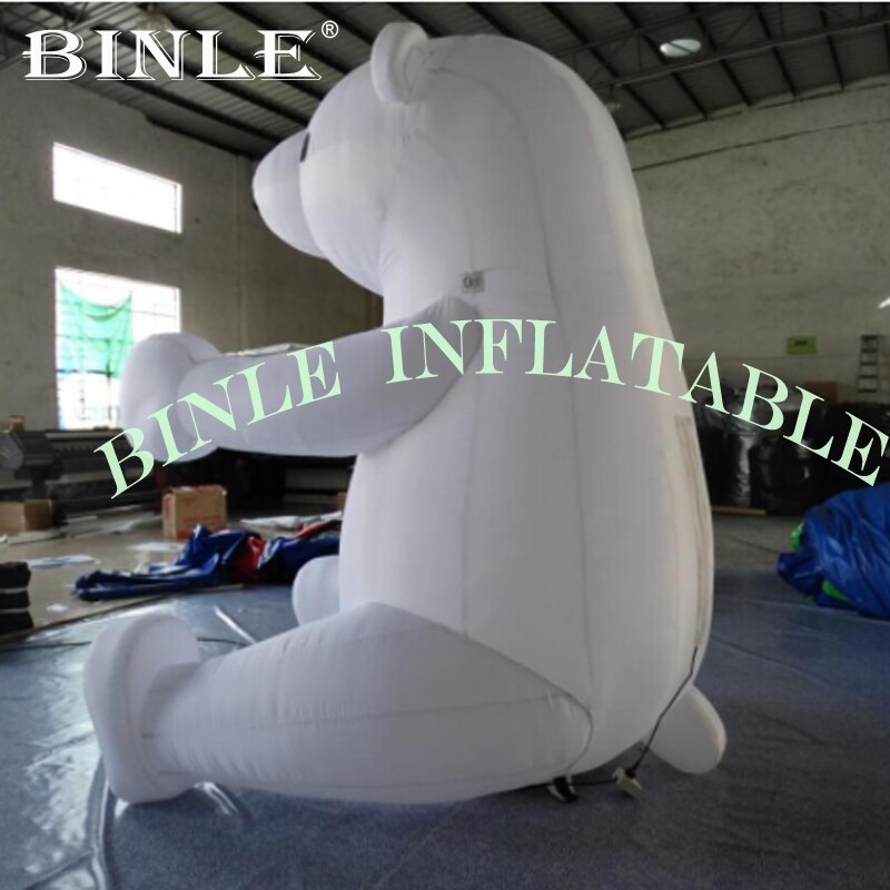Advertising White Lovely Sitting Inflatable Polar Bear Mascot For Christmas Stage Decoration - 3