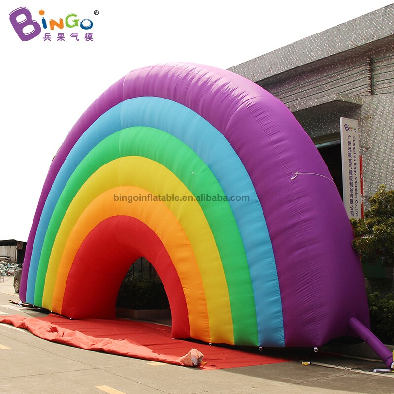 Advertising Type 12x6mh Inflatable Giant Rainbow Arches Inflating Customized Logo Colored Arch Way For Event Entrance Decoration - 3