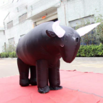 Good Quality 3 2x1 8mh Inflatable Black Bull Costume Model Air Filled Customized Wearing Decoration Parade Event Item