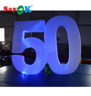 2 5m 8 2fth Giant Inflatable Letters With Lights Number 50 Figures Letter Led For Wedding Anniversary - 2