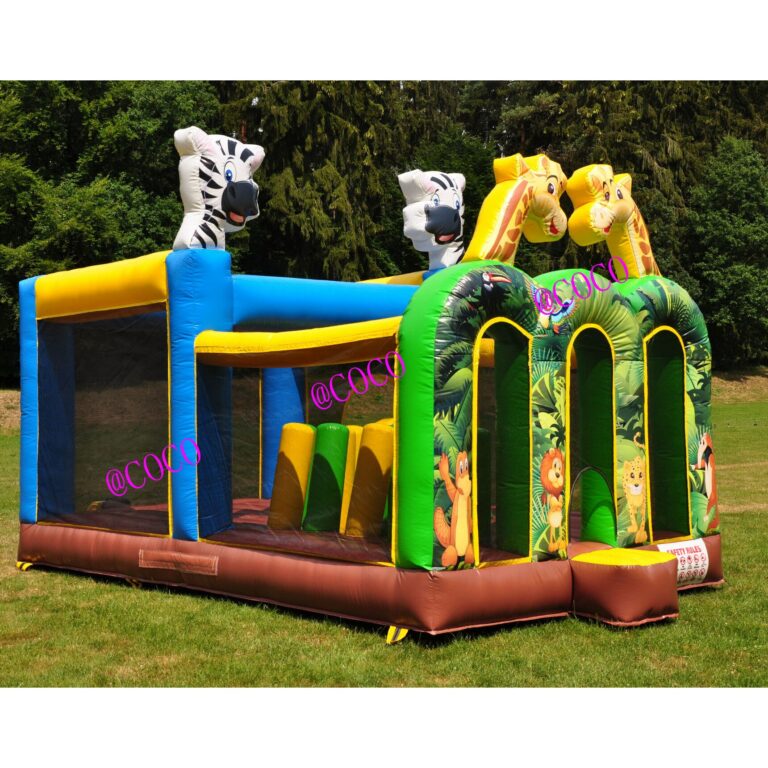 To Door En14960 Certificate Big Jumping Inflatable Zoo Animals Giraffe