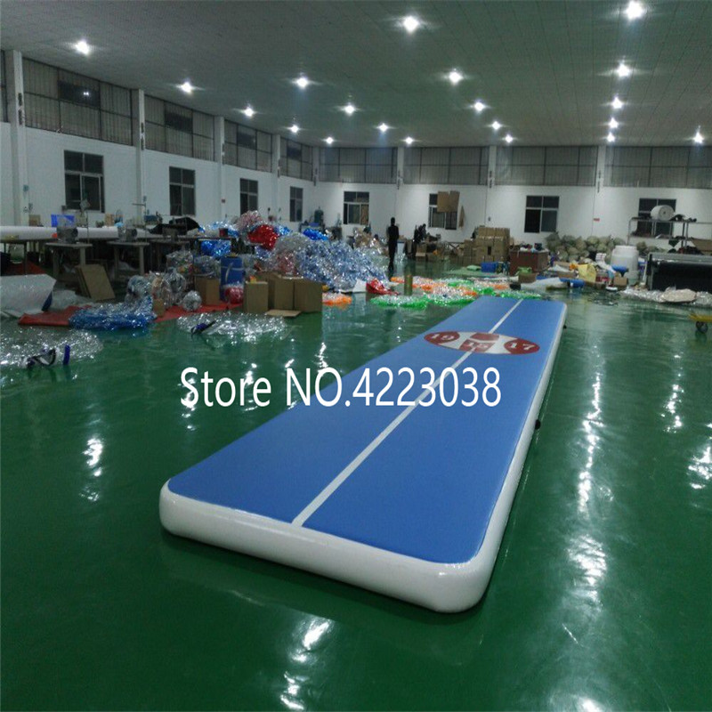 Blue Inflatable Gymnastics Mattress 15x2x02m Air Track Tumbling Mat With Pump For Home Gym Training Cheerleading - 20