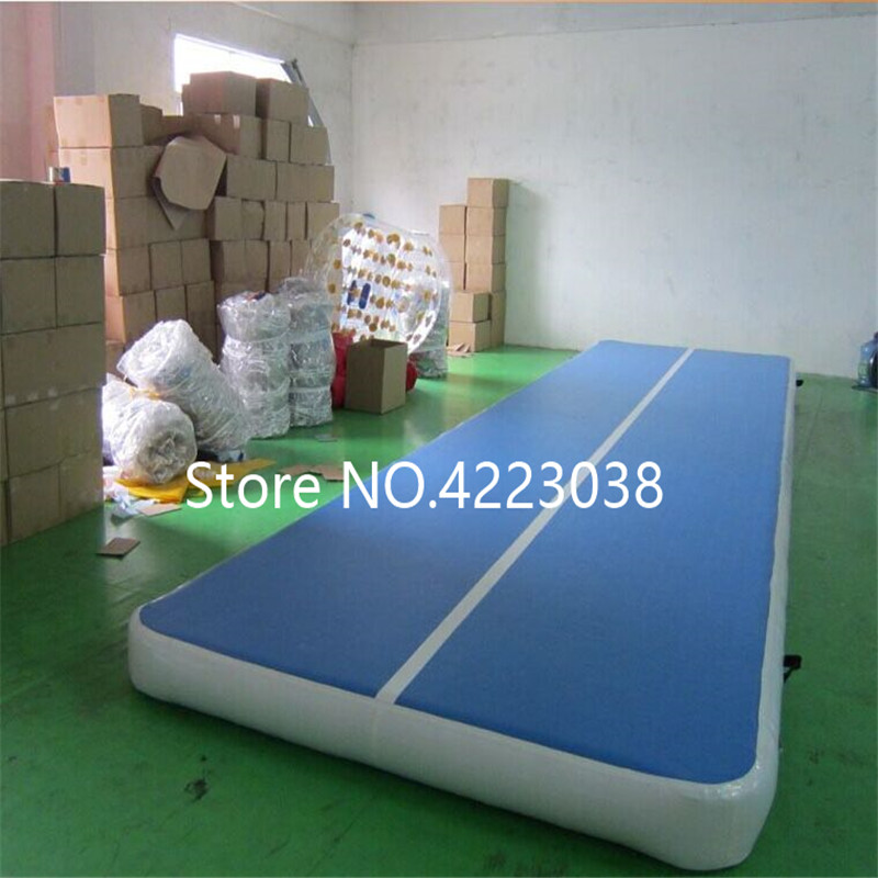 Blue Inflatable Gymnastics Mattress 15x2x02m Air Track Tumbling Mat With Pump For Home Gym Training Cheerleading - 19