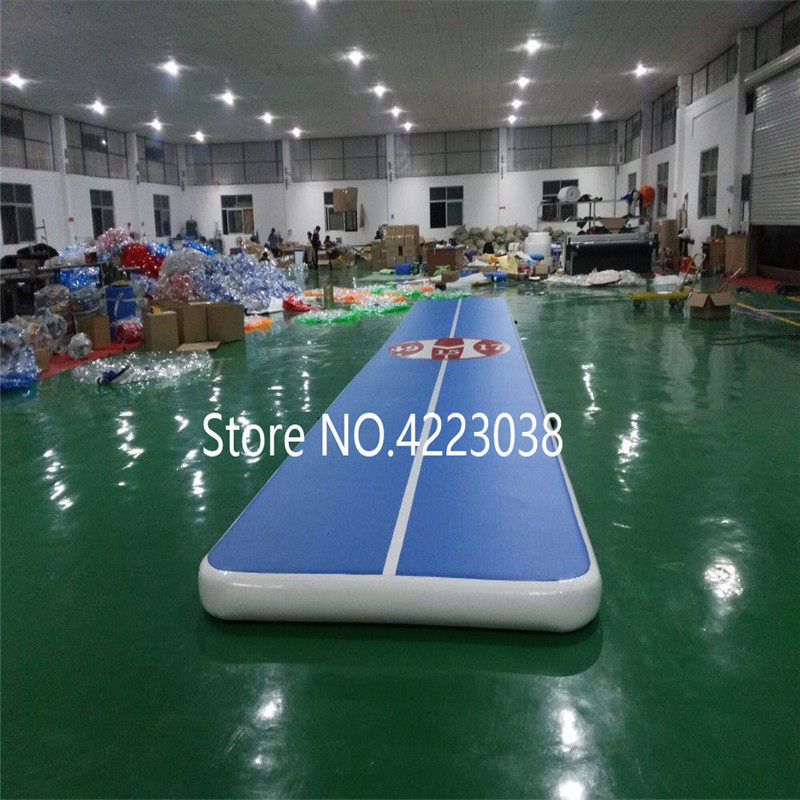 Blue Inflatable Gymnastics Mattress 15x2x02m Air Track Tumbling Mat With Pump For Home Gym Training Cheerleading - 17