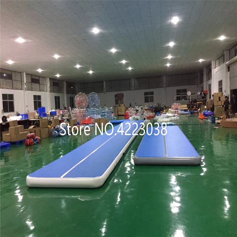 Blue Inflatable Gymnastics Mattress 15x2x02m Air Track Tumbling Mat With Pump For Home Gym Training Cheerleading - 16