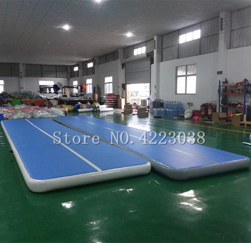 Blue Inflatable Gymnastics Mattress 15x2x02m Air Track Tumbling Mat With Pump For Home Gym Training Cheerleading - 14