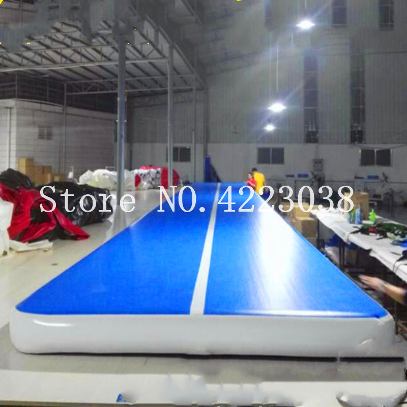 Blue Inflatable Gymnastics Mattress 15x2x02m Air Track Tumbling Mat With Pump For Home Gym Training Cheerleading - 6