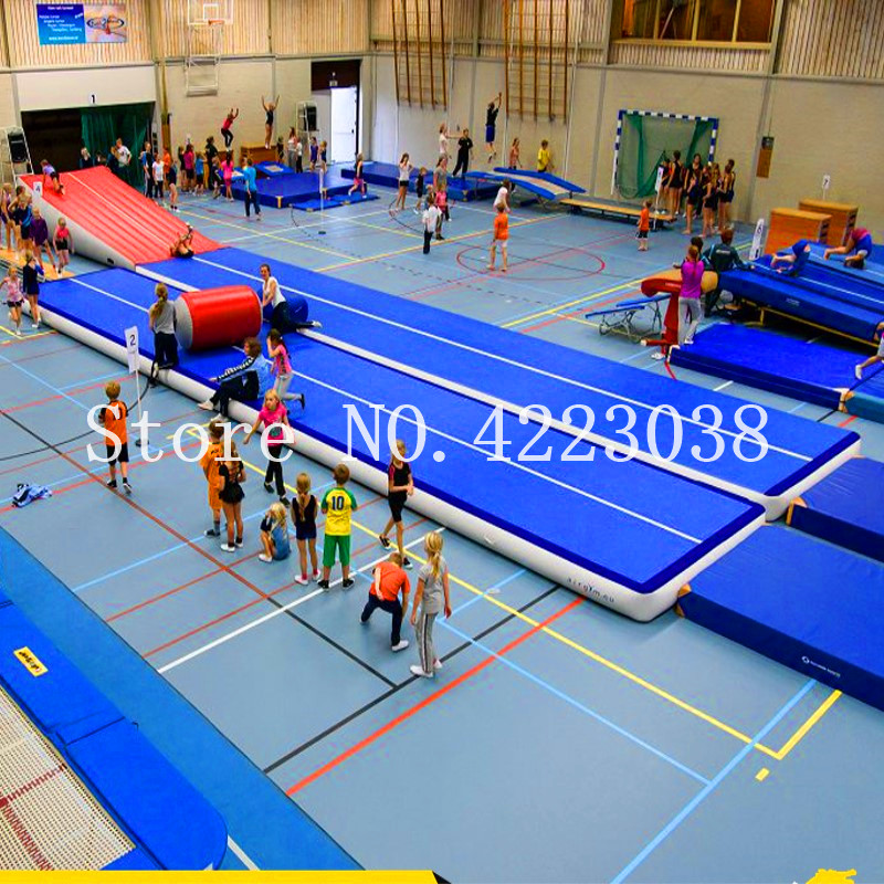 Blue Inflatable Gymnastics Mattress 15x2x02m Air Track Tumbling Mat With Pump For Home Gym Training Cheerleading - 1