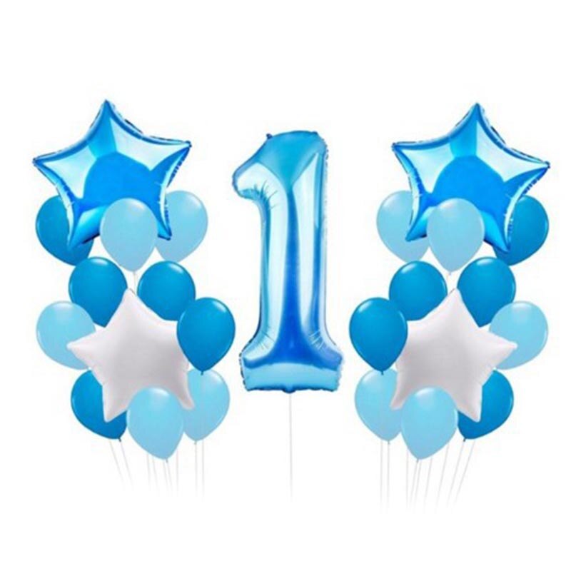 25 Pcs First Birthday Party Decoration Balloons Baby Boy Girl Balloon - 6