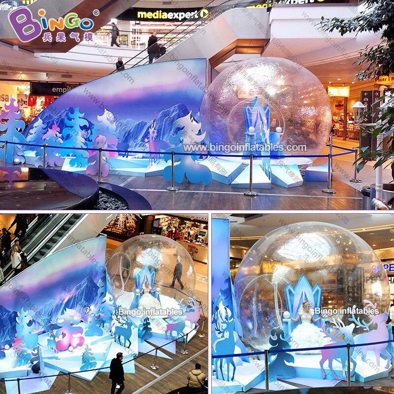 Postage 6x4x3mh Inflatable Bubble Tent Transparent Christmas Theme Personalized Advert Mall Decoration - 5