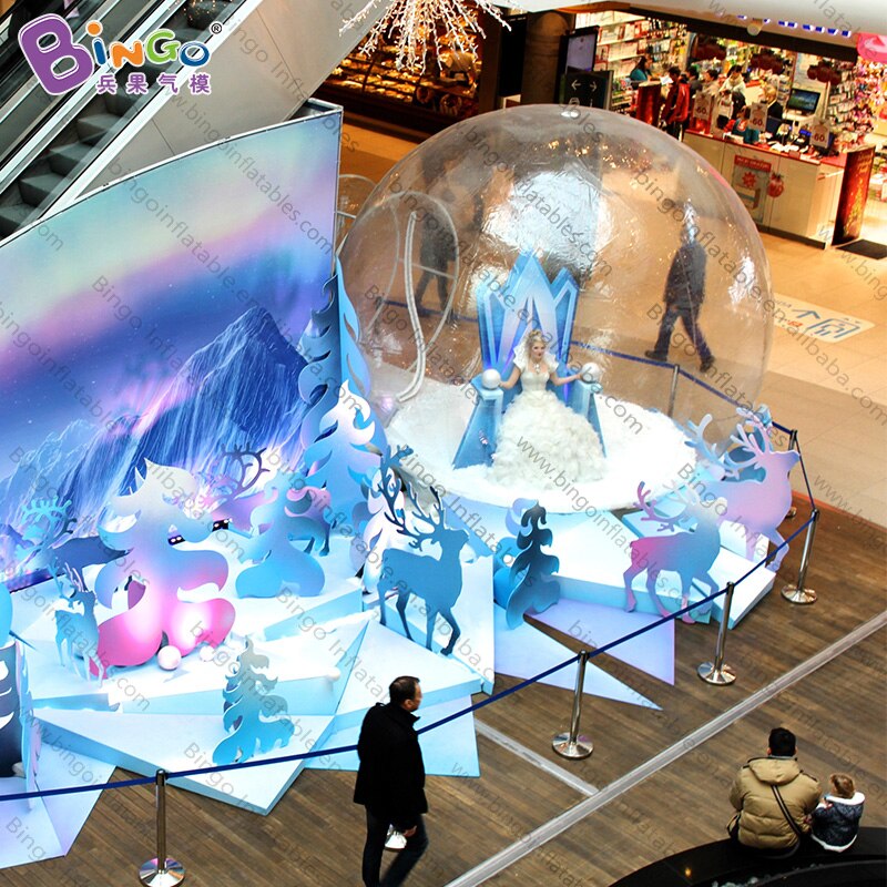 Postage 6x4x3mh Inflatable Bubble Tent Transparent Christmas Theme Personalized Advert Mall Decoration - 4