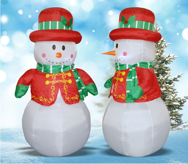 6ft Led Lighted Inflatable Christmas Snowman Outdoor Yard Decor With Colorful Lights Scarf Details Durable Blowup Design - 2