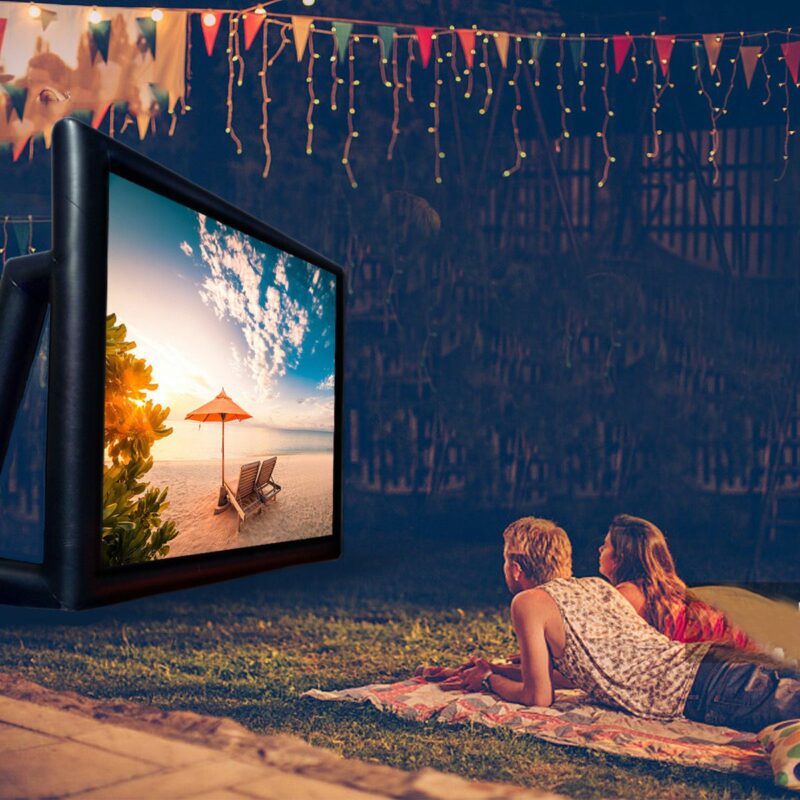 Large Inflatable Cinema Movie Screen Outdoor Projection 16 9 Square With Blower Open Air Home Projector