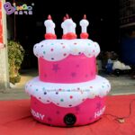 Bingo 2m High Inflatable Two-layer Cake With Built-in Air Fan Inflated Birthday Decor For Kids - 2