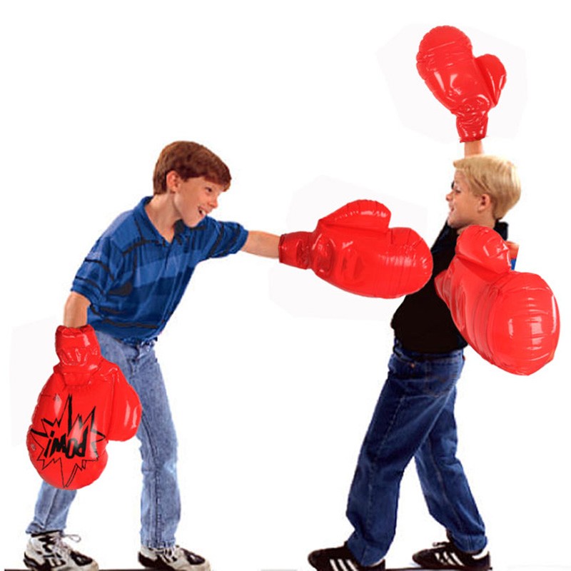 Kids Giant Inflatable Boxing Gloves 48cm Red Outdoor Sports Toy Christmas Gift Party Game Prop - 11