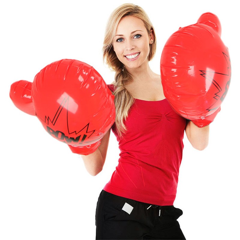 Kids Giant Inflatable Boxing Gloves 48cm Red Outdoor Sports Toy Christmas Gift Party Game Prop - 9