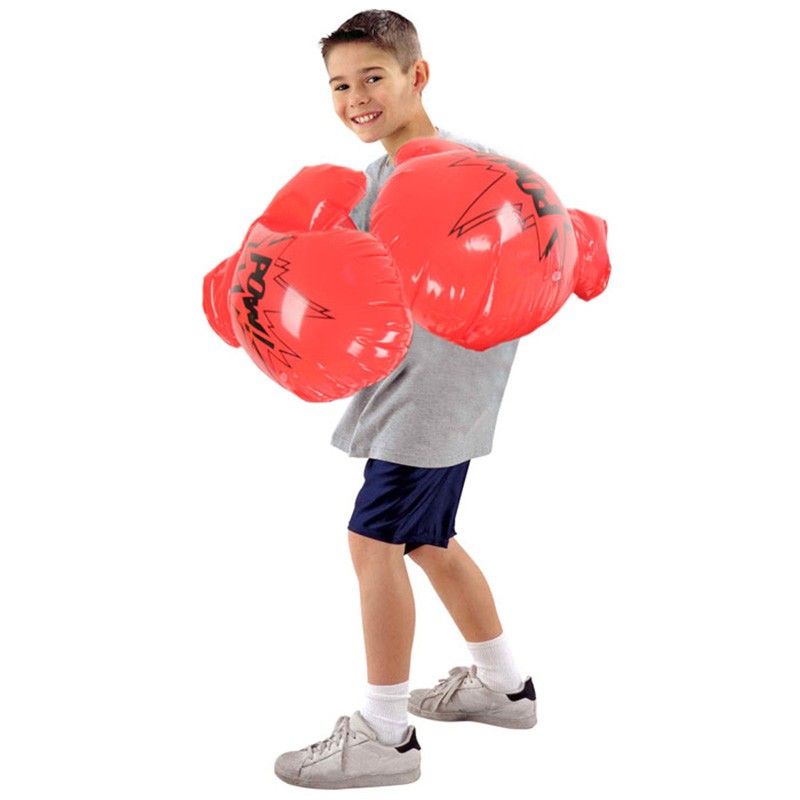 Kids Giant Inflatable Boxing Gloves 48cm Red Outdoor Sports Toy Christmas Gift Party Game Prop - 10