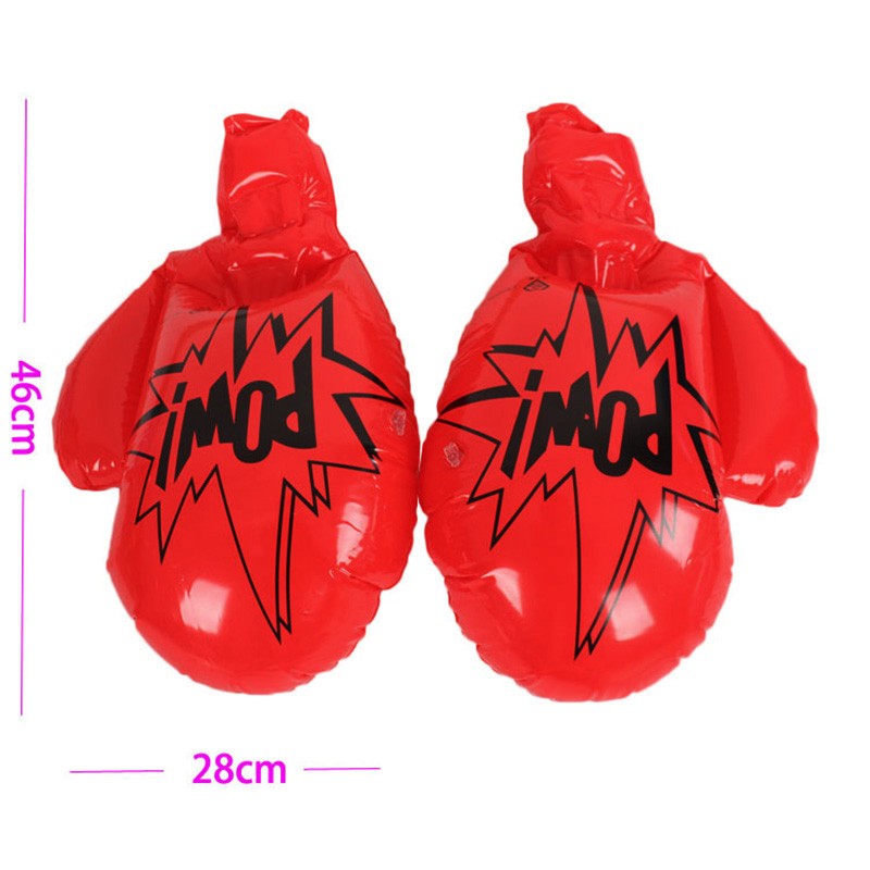 Kids Giant Inflatable Boxing Gloves 48cm Red Outdoor Sports Toy Christmas Gift Party Game Prop - 6