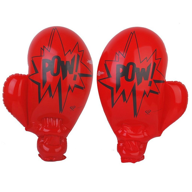 Kids Giant Inflatable Boxing Gloves 48cm Red Outdoor Sports Toy Christmas Gift Party Game Prop - 2