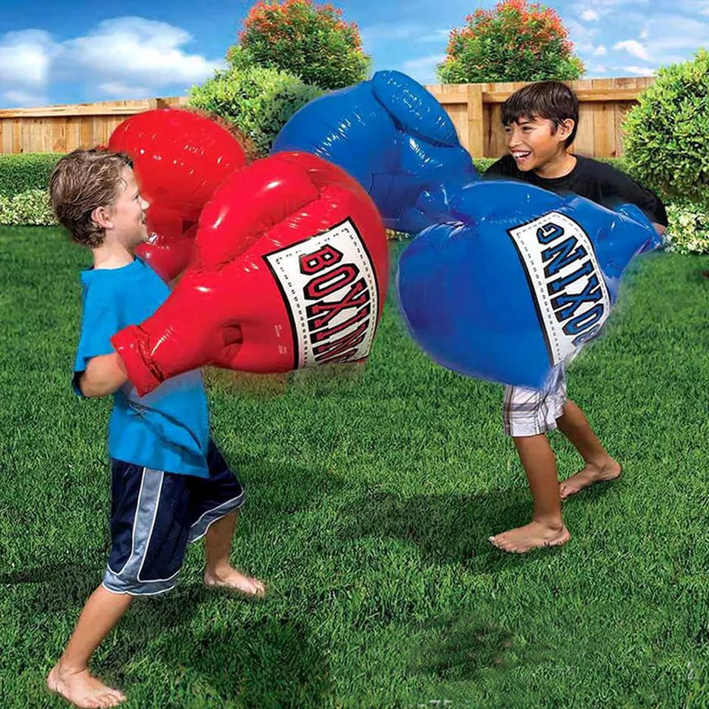 Kids Inflatable Boxing Gloves Pair Jumbo Size 60x45cm Ideal For Training Sports Games Party Toys Perfect Childrens Gift - 1