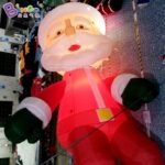 Customized 8 Meters Inflatable Santa On The Building Large Sitting Type Claus Balloon Toys - 4