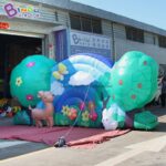 Bingo 6m Inflatable Lighting With Animals Rainbow Cartoon Stage Decor - 3