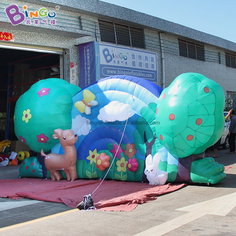 Bingo 6m Inflatable Lighting With Animals Rainbow Cartoon Stage Decor - 3