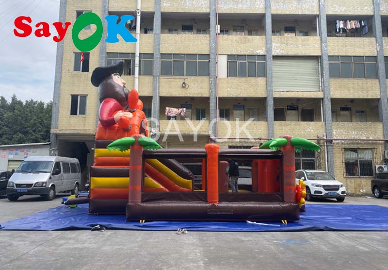 Kids Inflatable Bounce House Pirate Ship 65x55x38m With Slide And Air Blower Indooroutdoor Play - 6