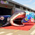 5x3 7x3 Meters Inflatable Shark Head Model Custom Made Vivid Mouth Decoration Event Toy - 3