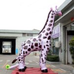 5 Meters Height Inflatable Giraffe Model Vivid Customized Advertising Animal Decoration For Outdoor Displaying