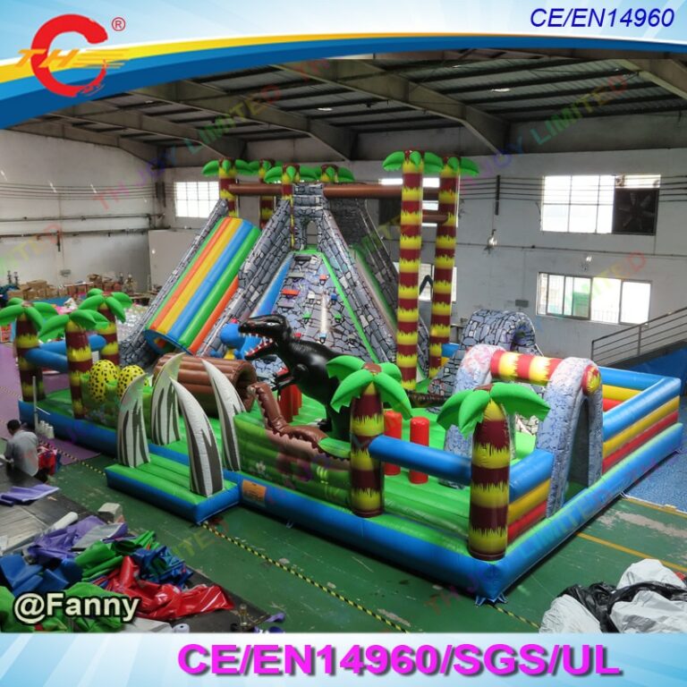 Kids 12x8m Dinosaur Park Inflatable Bouncer House With Slide Party ...