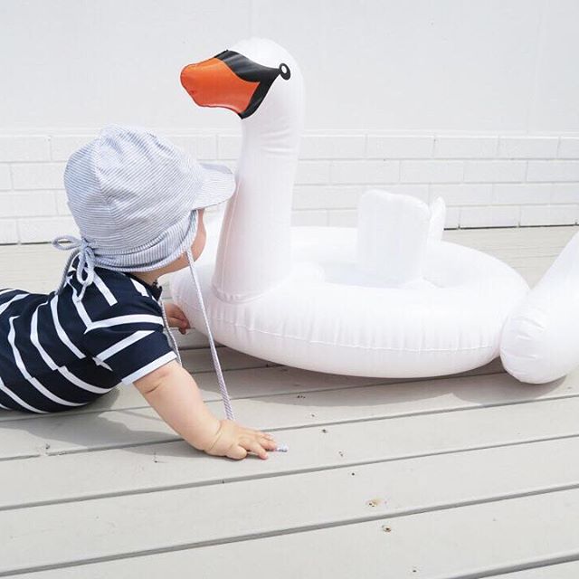 Kids Inflatable Flamingo Swan Wings Pool Float Giant Summer Swim Ring Rideon Toy Child Water Bathing Tube Raft - 1