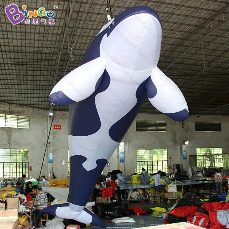 Customized 55m Giant Inflatable Hanging Killer Whale For Event
