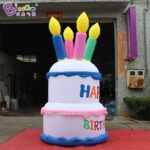 Bingo 3m High Inflatable Two-layer Cake Balloon Birthday Cartoon Model For Kids Party Decor - 2