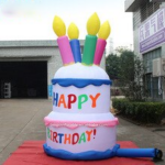 Bingo 3m High Inflatable Two-layer Cake Balloon Birthday Cartoon Model For Kids Party Decor