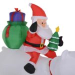 1 7x2m Christmas Inflatable Santa Claus Led Glowing Riding Polar Bear For Kids Gift Toys Garden Props Home Decor - 4