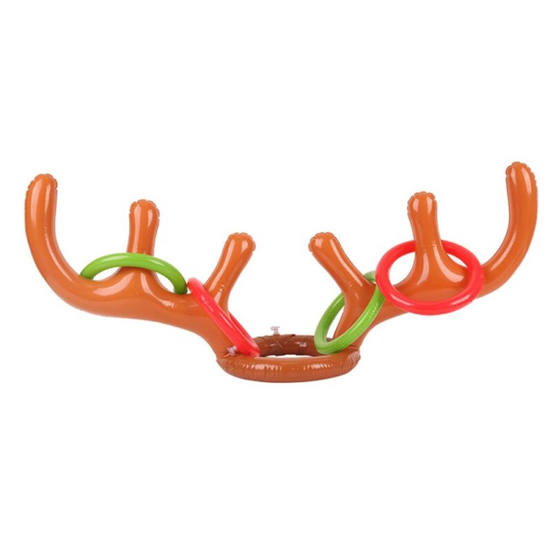 Family Fun Christmas Reindeer Antler Inflatable Ring Toss Party Game