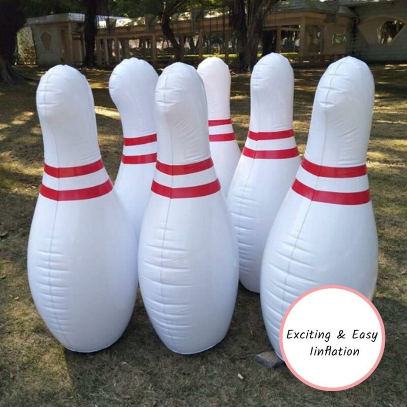 Giant Inflatable Kids Bowling Set 40inch Pins 24inch Ball For Outdoor