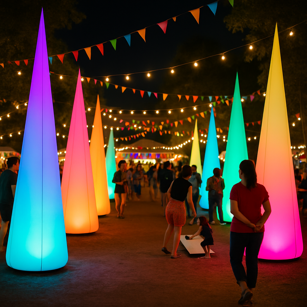 Streamlined Event Management: Easy Setup Inflatable Cones for Guiding Event Guests Streamlined Event Management: Easy Setup Inflatable Cones for Guiding Event Guests